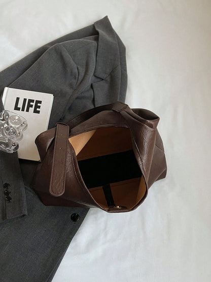 Large Capacity Tote Bag With Fashion Design, Stylish Shoulder Handbag For Women