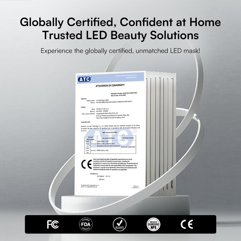GLOW Wireless LED Face Mask，Portable and Rechargeable