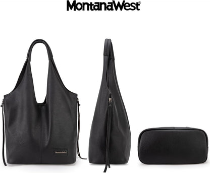 Montana West Slouchy Hobo Bags for Women Soft Designer Shoulder Purses Ladies Top Handle Handbag