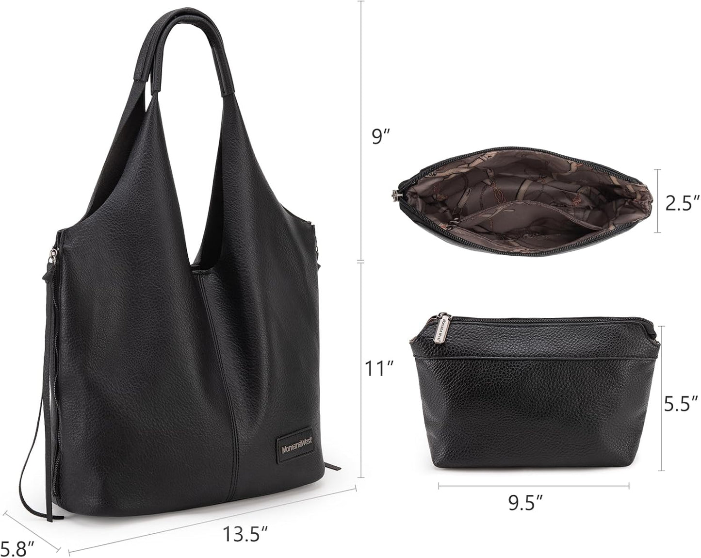 Montana West Slouchy Hobo Bags for Women Soft Designer Shoulder Purses Ladies Top Handle Handbag