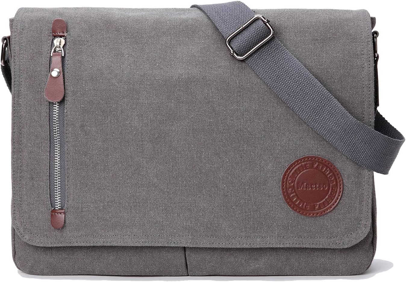 Vintage Canvas Satchel Messenger Bag for Men Women,Travel Shoulder bag 13.5" Laptop Bags Bookbag (Coffee)