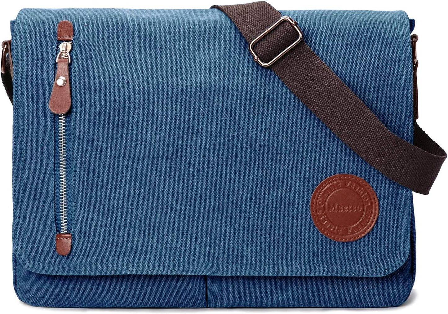 Vintage Canvas Satchel Messenger Bag for Men Women,Travel Shoulder bag 13.5" Laptop Bags Bookbag (Coffee)