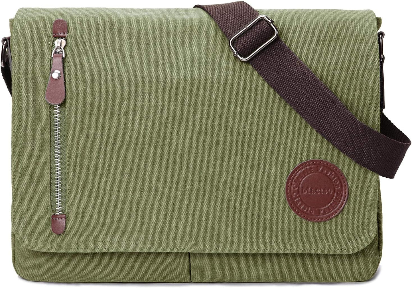 Vintage Canvas Satchel Messenger Bag for Men Women,Travel Shoulder bag 13.5" Laptop Bags Bookbag (Coffee)