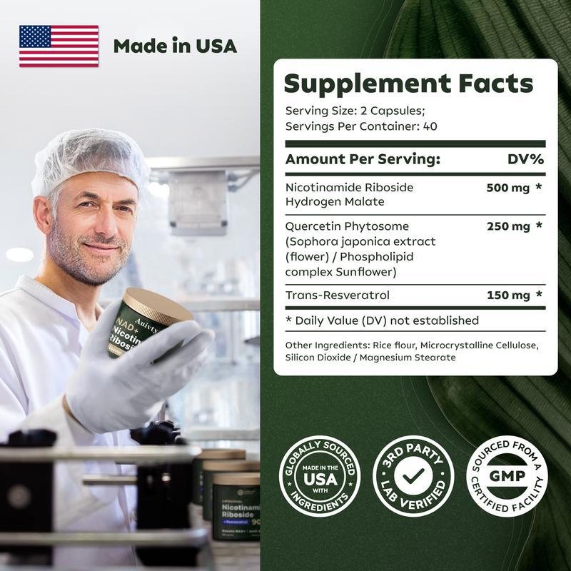 NR900-NAD+Supplement for Skin Aging Support, Energy, andFocus-80 Count- Vitamin