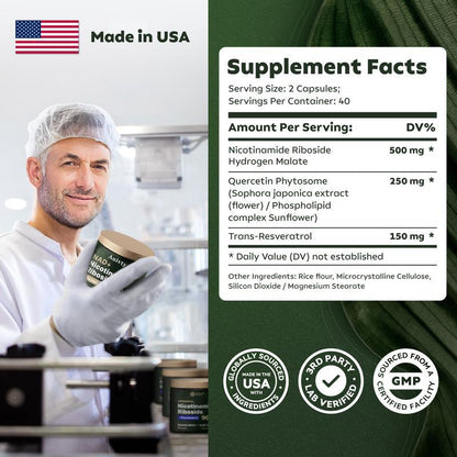 NR900-NAD+Supplement for Skin Aging Support, Energy, andFocus-80 Count- Vitamin