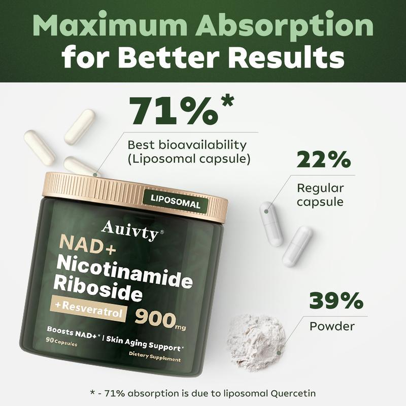 NR900-NAD+Supplement for Skin Aging Support, Energy, andFocus-80 Count- Vitamin
